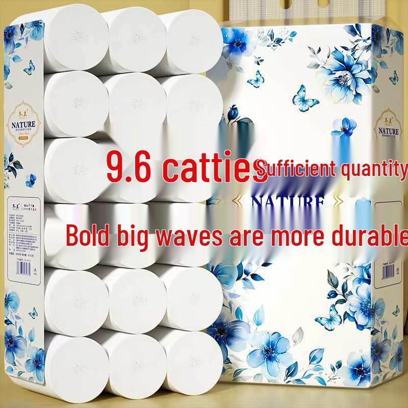 28 Rotoli Carta Igienica Orchidea Invernale, 9,6 Jin, Polpa di Legno Vergine, Anima Solida, Salviette Igieniche