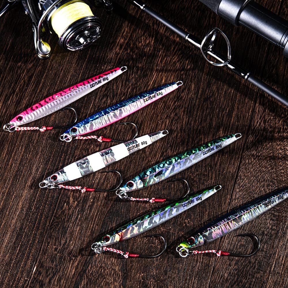 Goture Jig 3 Hard Lure Offshore Bluefish Jigs for Red and 80g Set, 3-Piece Set, Colors, Set, Hairtail, Snapper, Yellowtail, Sakuramasu, Yellowtail,