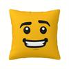 Bohemian Style Yellow Happy Face Pillowcase Single-Sided Print Zippered Polyester Cushion Cover Machine Washable Home Room Decor