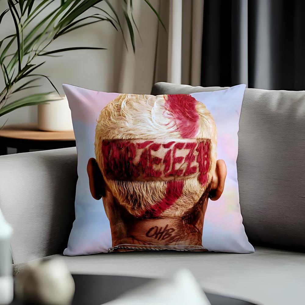 Hot Cchris Brownful Cushion Cover Antidustmite Pillowcase Invisible Zipper Silky Short Plush Sofa Cushion Cover