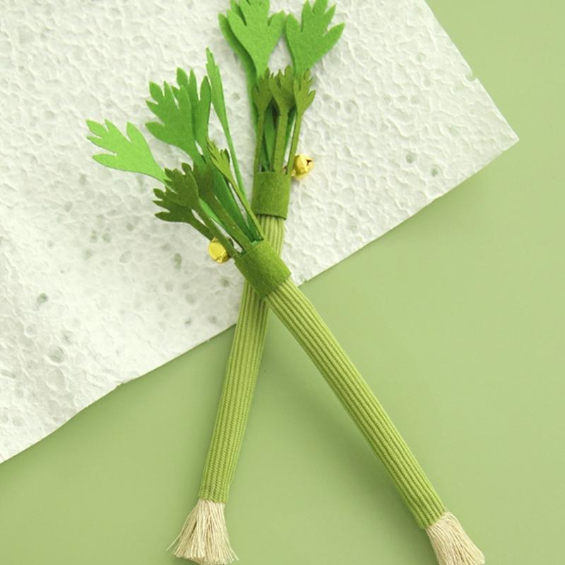 2pcs Silvervine Celery Shape Catnips Toy Interactive Chew Stick For Indoor Cats Dental Health And Play