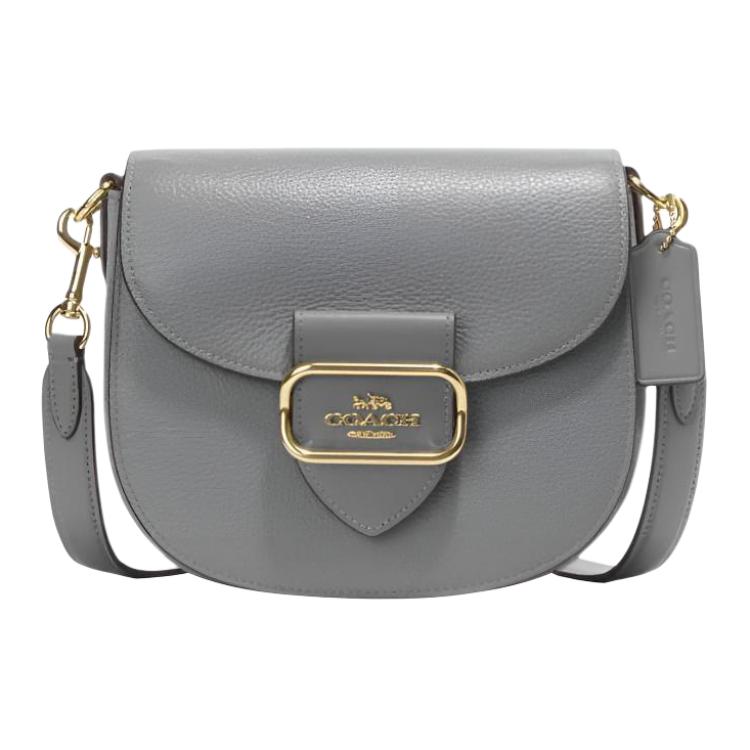 Coach Morgan 20 Snap Closure Detachable Shoulder Strap Leather And Suede Crossbody Bag Small Women Crossbody Bag Granite-Gray CF316-IMGRT Basic Set (Bag+Dust Bag)
