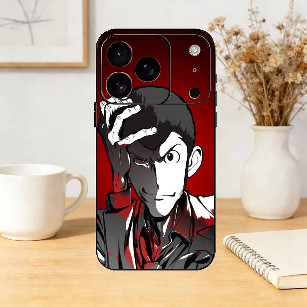 Classic Anime L-Lupin The Third Phone Case Silicone black Soft For IPhone 17,16,15,14,13,12,11,SE,Plus Pro Max