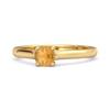 Solitaire Round Cut Citrine 925 Sterling Silver Gold Vermeil Promise Ring
