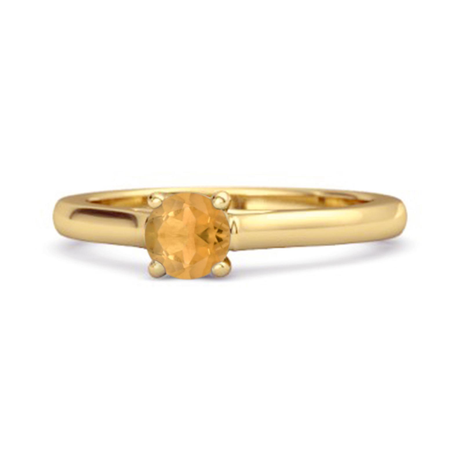 

Solitaire Round Cut Citrine 925 Sterling Silver Gold Vermeil Promise Ring 10 жовтий