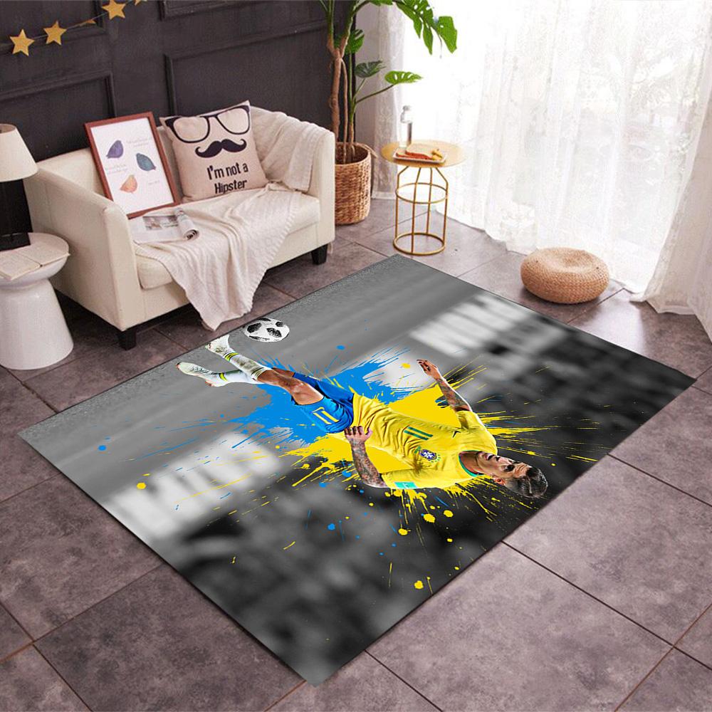 Brazilian Soccer Player Action. Carpet Perfect for Dormitory Kitchen Balcony Foyer Anti-slip Rug Decorate Offices Perfect Birthday/Christmas Gift Idea