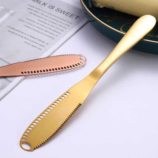 Stainless Steel Cheese Knife Sawtooth Blade Butter Cream Dessert Spreader Tool