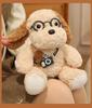 Adorable Egg Tart Camera Plush Dog Doll with Cute Glasses - Healing Companion Toy