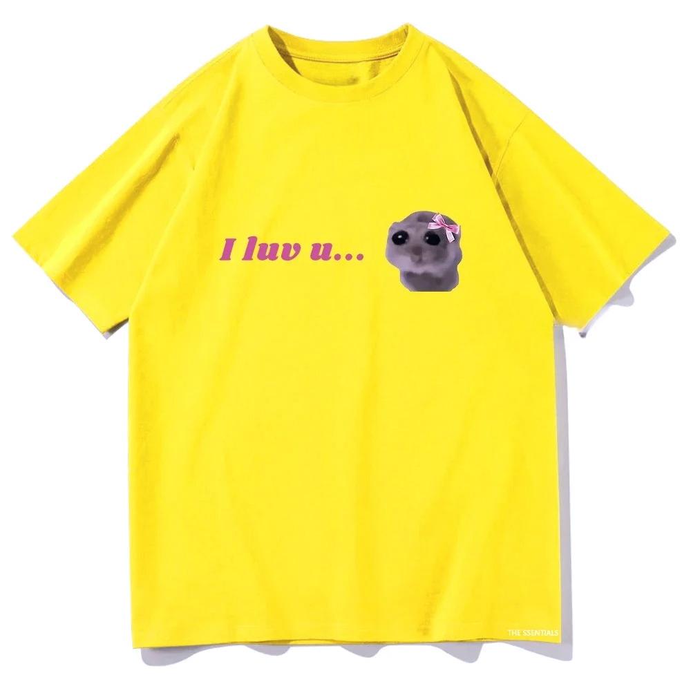 

Camisetas I Love U Sad Hamsterropa divertida con estampado Kawaii para mujer camiseta estética Harajukuropa de calleVintage S
