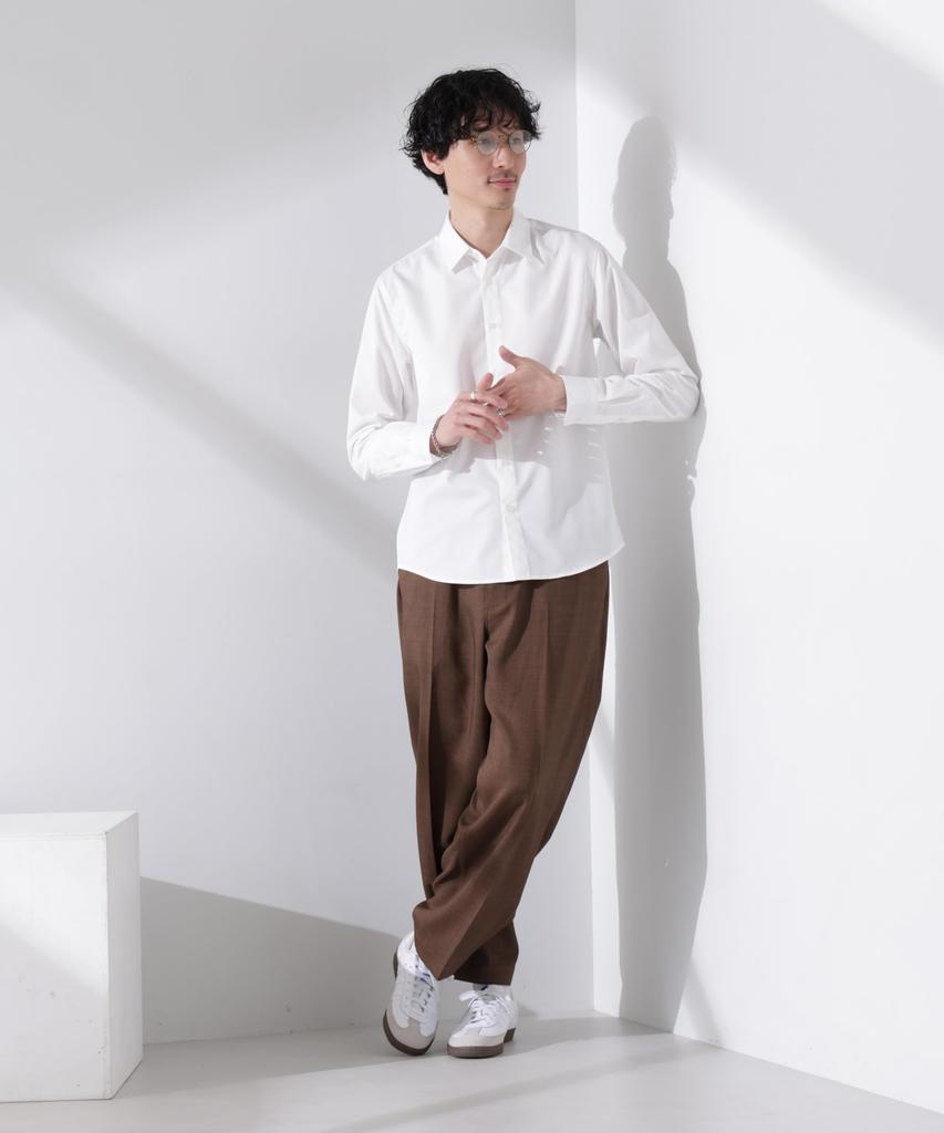 Nano Universe Standard Regular Collar Long Sleeve Size Shirt, Men's, XL, 030, White, 672-5120202