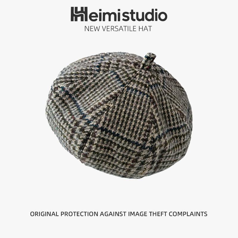 

25 осень и зима новый ретро высококачественный шерстяной берет детская мода универсальный большая голова может быть модной темно-коричневого