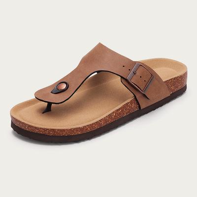 Goosecret Sommer Wildleder Flache Sandalen Damen Mode Lässige Strandschuhe Mit Verstellbarer Schnalle Komfort Kork Leder Clogs Pantoletten