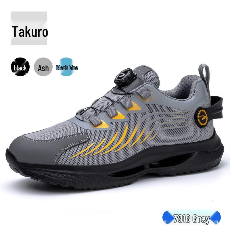 TK Flyknit Breathable Steel Toe Safety Shoes - Anti-Smash, Anti-Puncture, All-Season Work Protection.