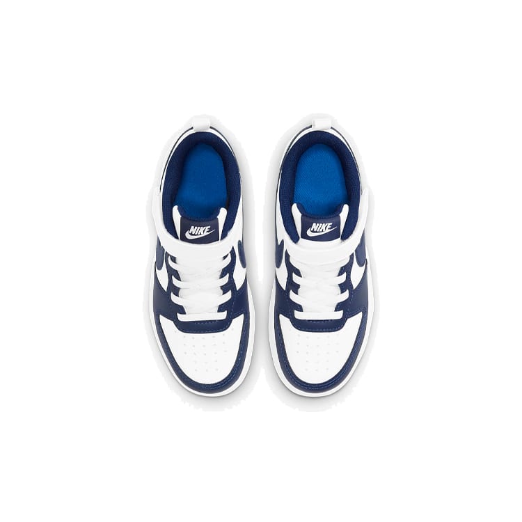 Nike Court Borough 2 White Blue Low top Skateboard Shoes Children Aged 3 7 Years Old BQ5451-107