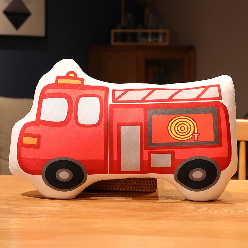 53cm Pluche Transport Pluche Kussen Gevuld Zacht Graafmachine Cementvrachtwagen Ambulance Brandweerwagen Decoratie Voor Bank Stoel
