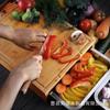 Bamboo Cutting Board Kitchen Use Multi-Functional Pull-Out Vegetable Fruit Prep Portable Square Design