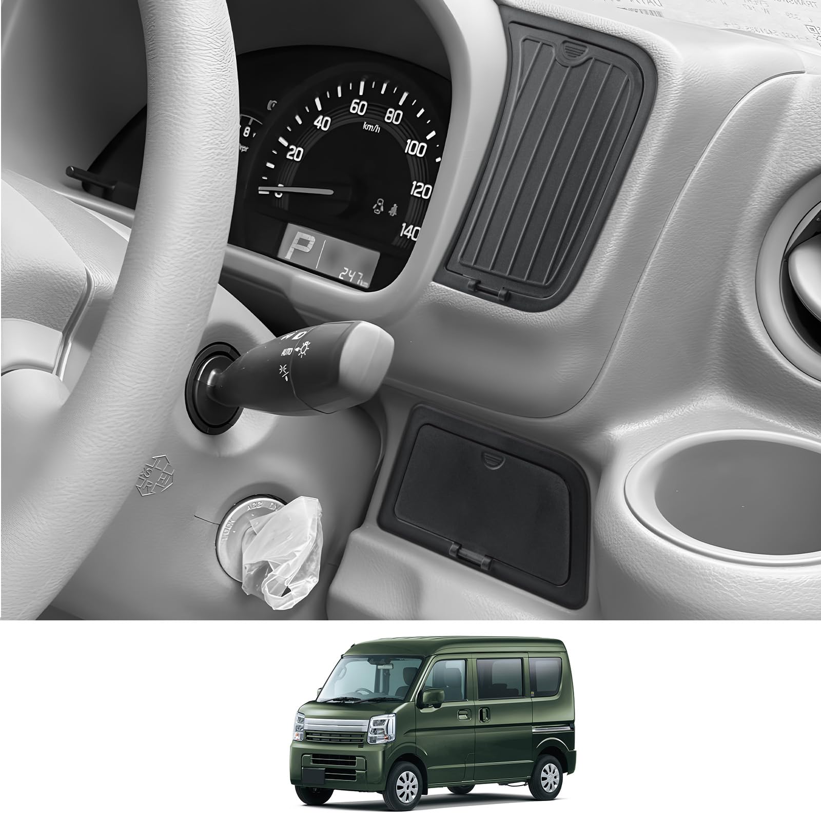 

2025 Suzuki Every Wagon Console Box with Hidden Storage Upper and Lower Center Console Hidden Storage Small Item ABS Compatible with Every da17v and