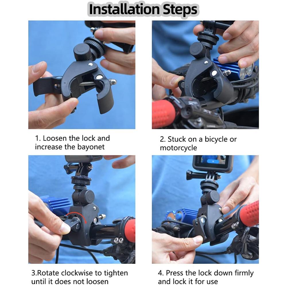 Bicycle Handlebar Mount Motorcycle Holder For GoPro Hero 13 12 11 10 9 8 AKASO SJCAM Insta360 DJI Osmo Action Camera Accessories