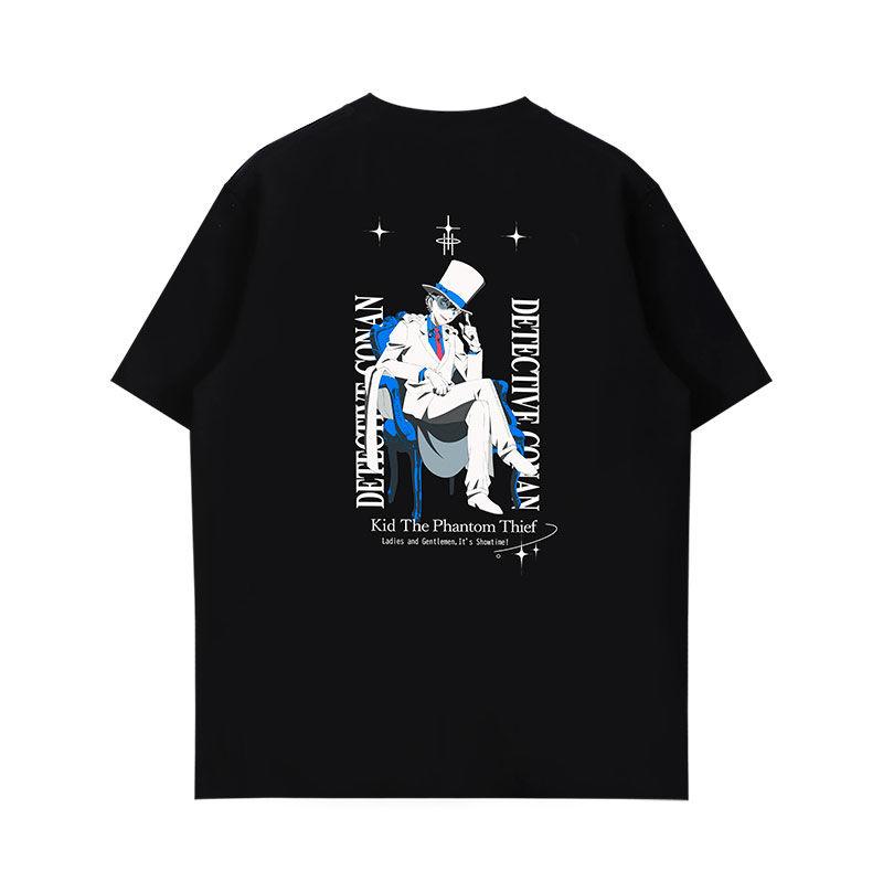 Detective Conan Joint T-shirt Lucky Stone Joint Peripheral Strange Thief Kidd Gray Original Sorrow Short-sleeved Clothes