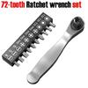New Mini Ratchet Wrench Set Fast Rotatable Two-way Screwdriver Bit Set 72-tooth Practical Hand Tool For Confined Spaces