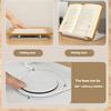 Reading Books Holder Desktop Book Laptop Stand with 360 Degree Rotating Base Wooden Panel Page Clip Foldable Angled