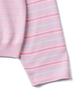 Tudument Stripe Long Sleeve Polo Knit_Pink