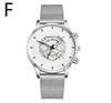 Alloy Mesh Belt Watch, Three-Eye Ultra-Thin Mesh Belt Fashion Casual Steel Belt Quartz Watch Men