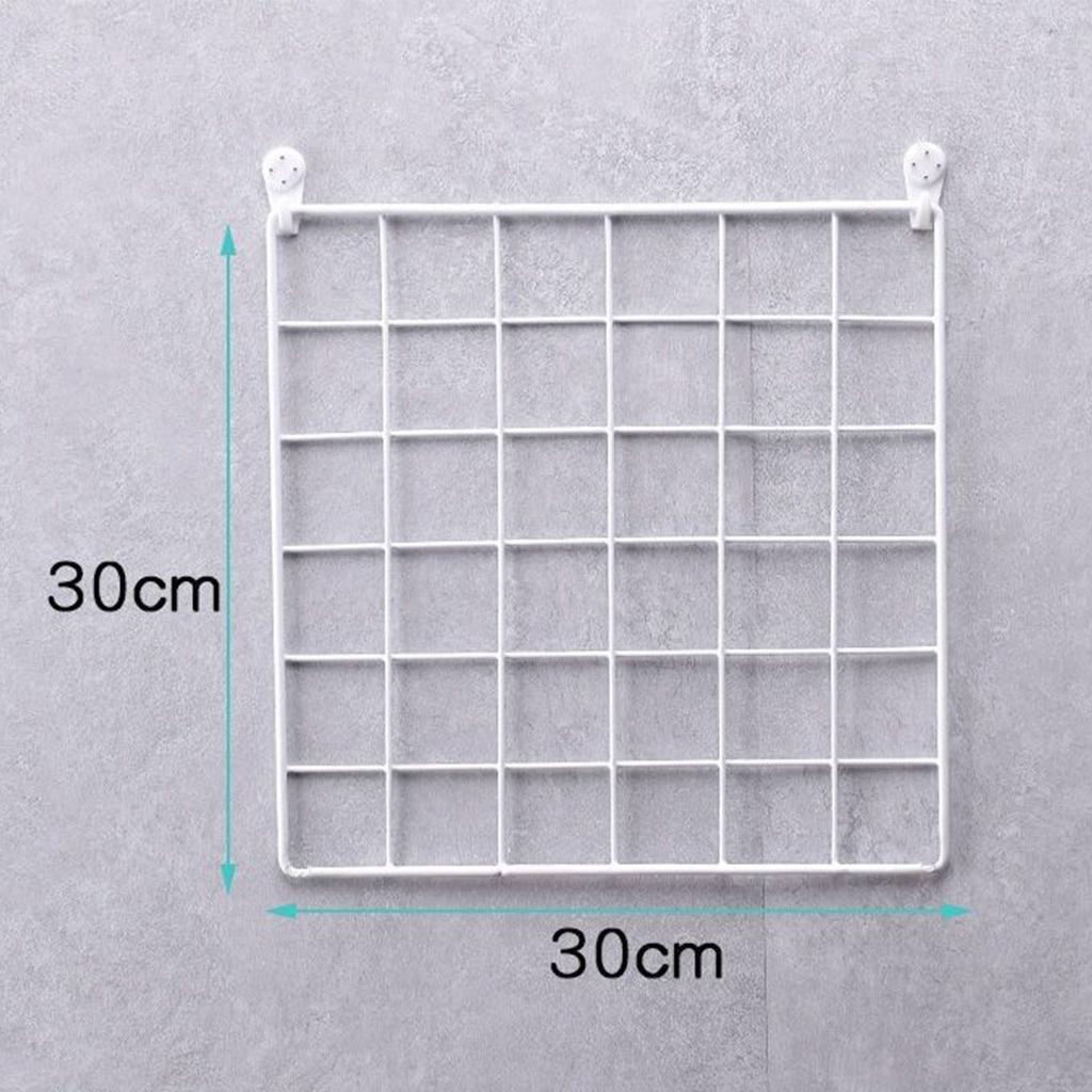 Wire Grid Panel Wall Doll   Iron Mesh Home Storage Rack Photo Hanging and Display Shelf 30x30cm