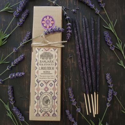 6x Indian Hand-Rolled Lavender Resin Incense Sticks, 8-Pack