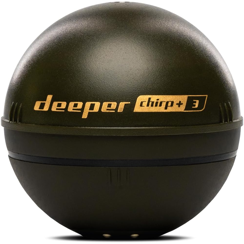 Bezdrátový chytrý sonar Deeper CHIRP+ 3 s 3D mapováním hloubky, vestavěnou GPS, technologií CHIRP, rychlým nabíjením, výdrží baterie až 15 hodin, Wi-Fi