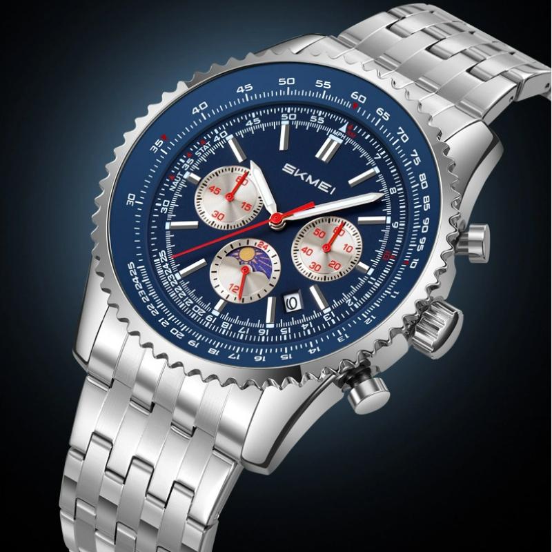 Skmei Chronograph Quartz Wristwatch Men Fashion Military Waterproof Men's Watches Outdoor Sports Luminous Watch