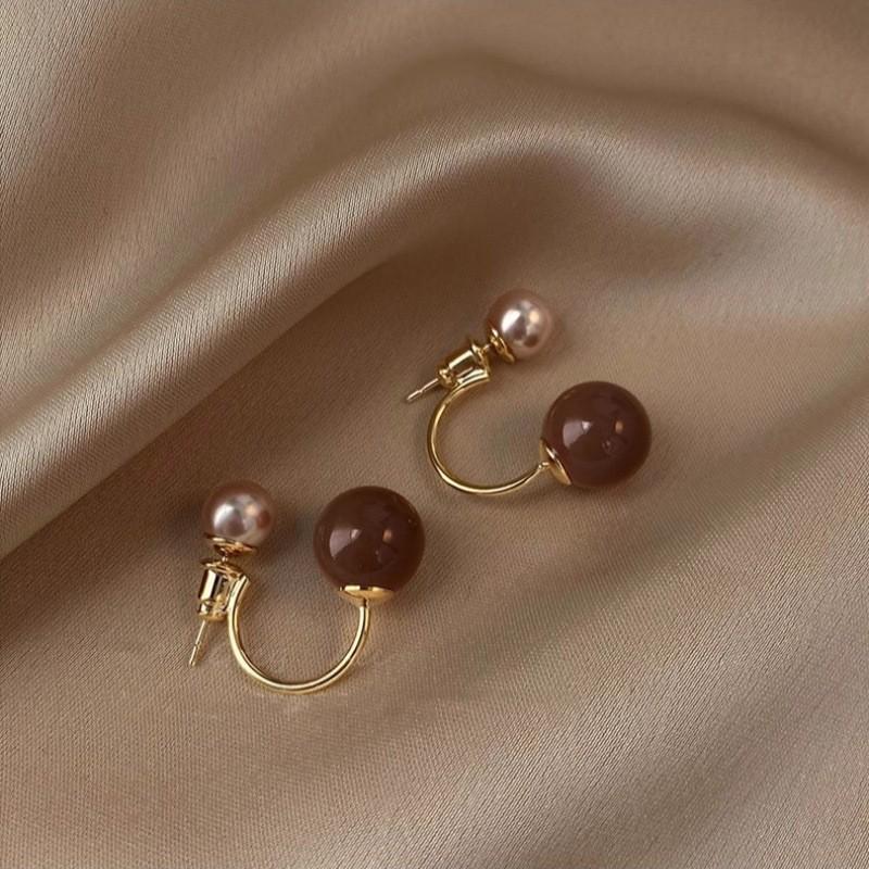 Korean Style S925 Silver Pearl Stud Earrings for Women - Simple, Elegant, and High-End