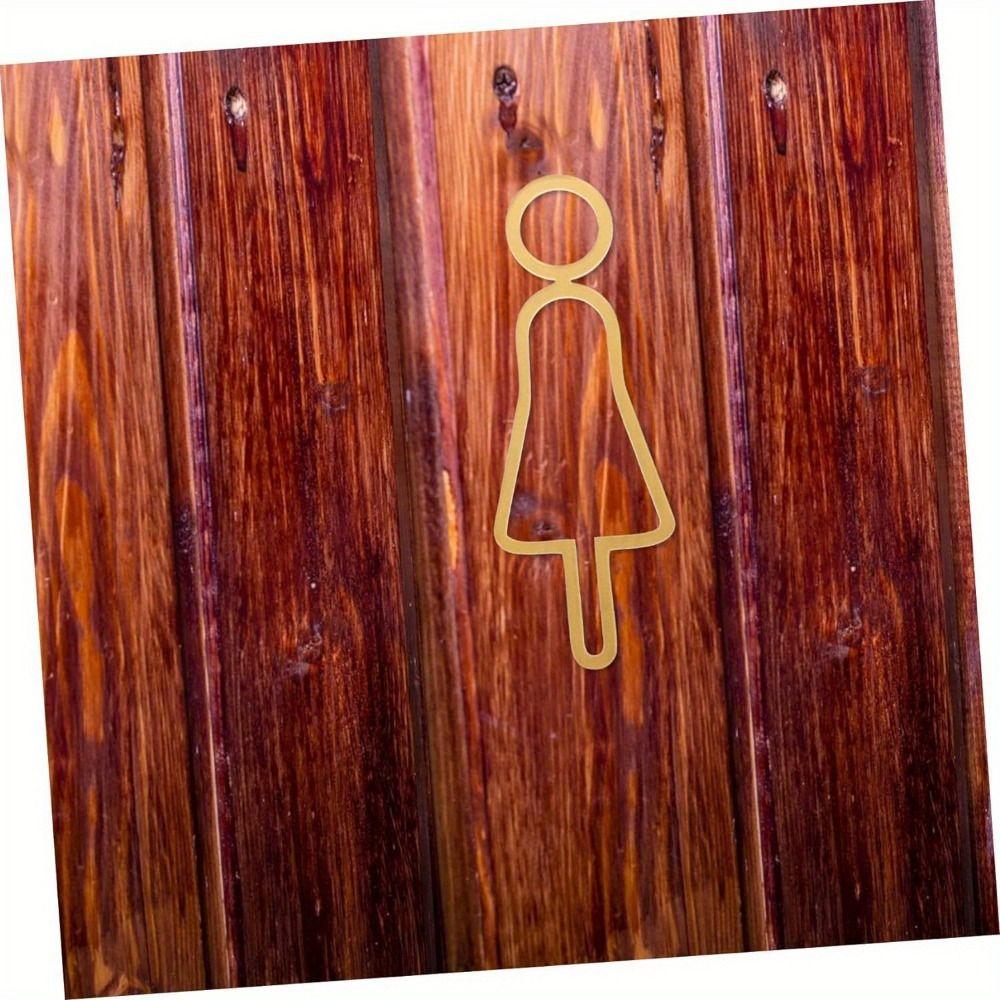 Black Gold Silver Toilet Sign Sticker Acrylic WC Sign Plate WC Signage Board  Shopping Mall