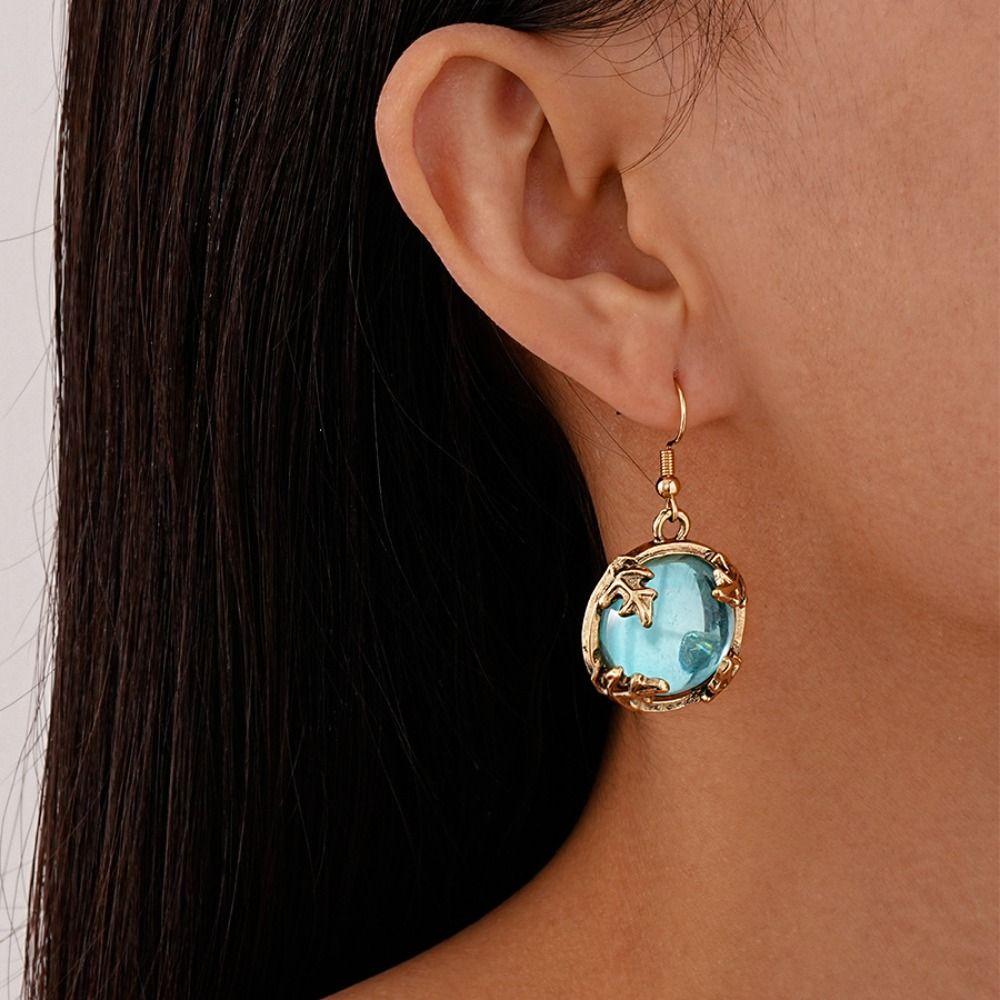 Fashion Blue Necklace Earring Light Luxury Clavicle Chain European American Style Bracelet  Banquet