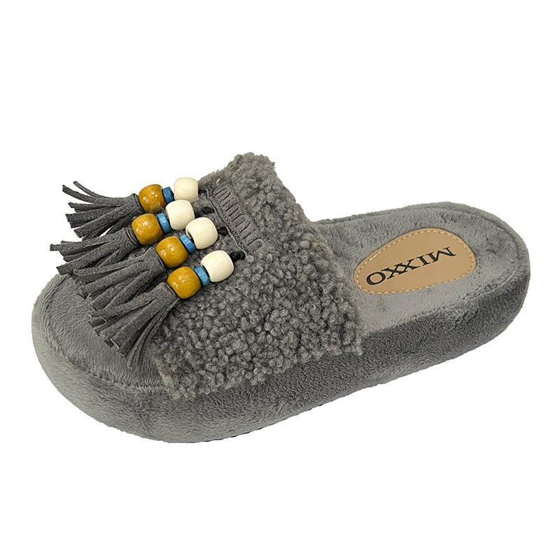 Fashion Fashion Slippers Home Non-Slip Flip Flops Outside Wear Cute Casual Tassel Fluffy Drag