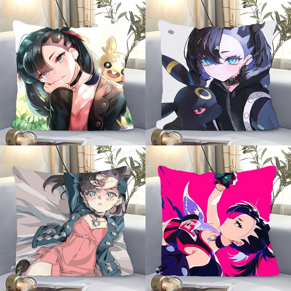 Marnie Animation P-Pokemon Pillow Case Square Pillow Bedroom Sofa Leisure Comfort Cushion Car Living Room Home Decoration 40X40