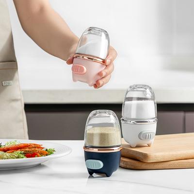 Kitchen Push Type Quantitative Salt Shaker Seasoning Jar Tool Pepper Spice Container Salt Control Bottle Gadget Spice Organizer
