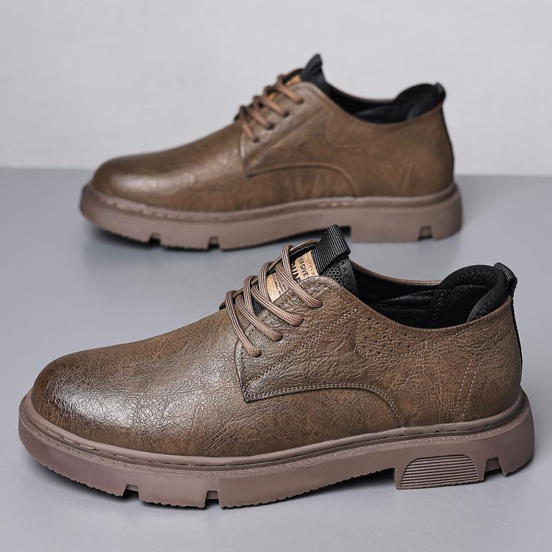 Höstklassiker Herr Oxford Skor Tjock Sula Business Skor Herr Äkta Läder Casual Skor Mångsidiga Fri Frakt