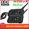 EJEAS V6 PRO+/PLUS Casque de Moto Bluetooth Talkie-Walkie 6 Motards Distance 800 Mètres Étanche IP67