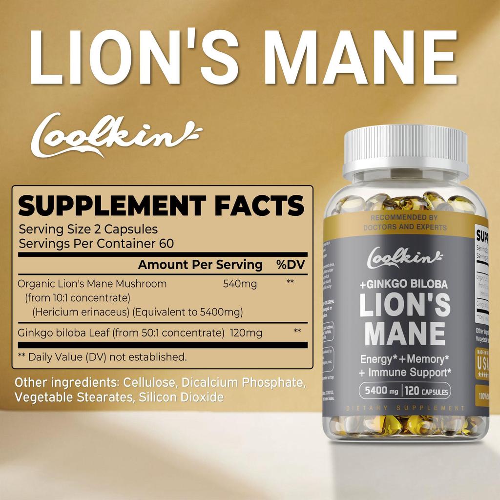 Criniera di Leone 5400mg - Salute del Cervello, Potenziatore di Memoria e Concentrazione, Supporto Cognitivo