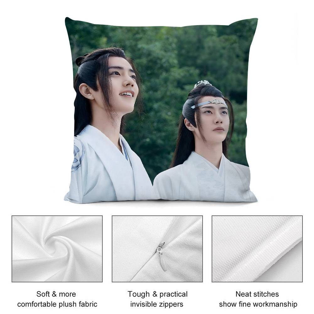 W-Wang Yibo Pillow Case Short Plush Sofa Decorative Gift Home Double-sided Printing Cushion