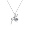 925 Sterling Silver Fashion Light Luxury Bow Zircon Pendant Necklace Birthday Party Anniversary Gift