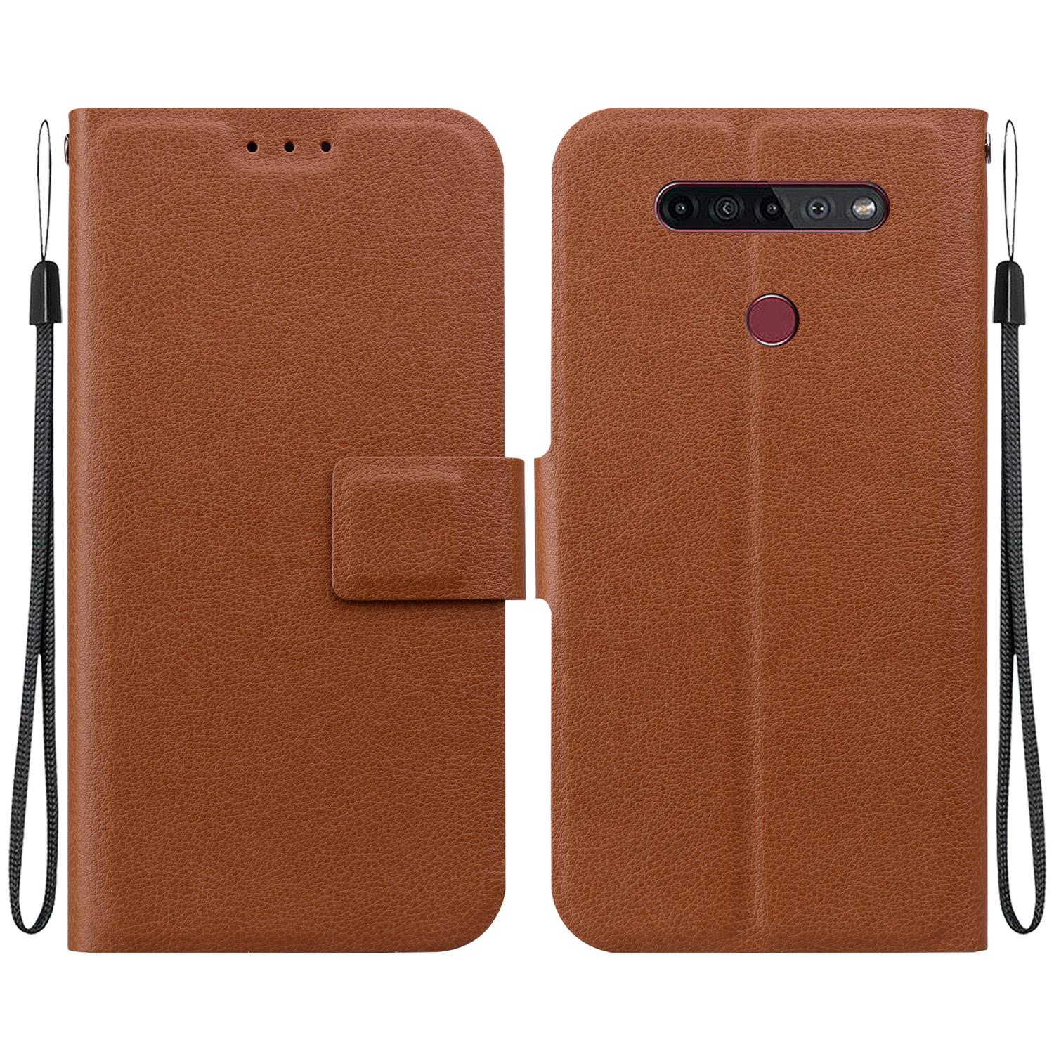 

Розкішний ультратонкий шкіряний чохол для LG V40 ThinQ/Stylo5/Stylo6/Stylo7/LG Velvet Magnetic Flip Cover для LG K42/K61/K40S/K50/Q60 Телефон Гаманець Кобура LG K42 коричневий