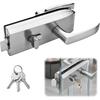 Roestvrijstalen glazen deurklink, binnendeurklink met 3 sleutels en schuifgreep, glazen deurhardware voor deurspleten 5–8 mm & 8–12 mm glas