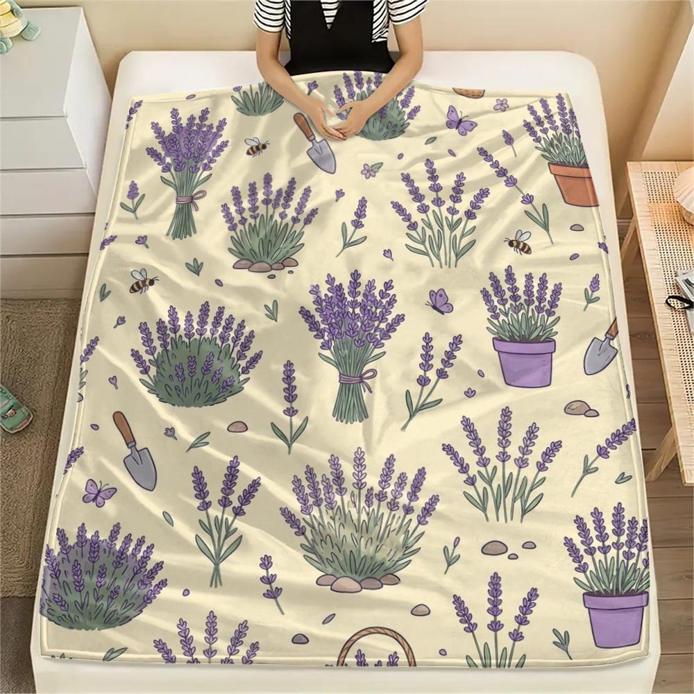 

1PC Colorful Flowers Print Flannel Blanket, High quality All Seasons, Home Decor, Warmth and Comfort, Perfect for Christmas Gifts 80cm x 120cm