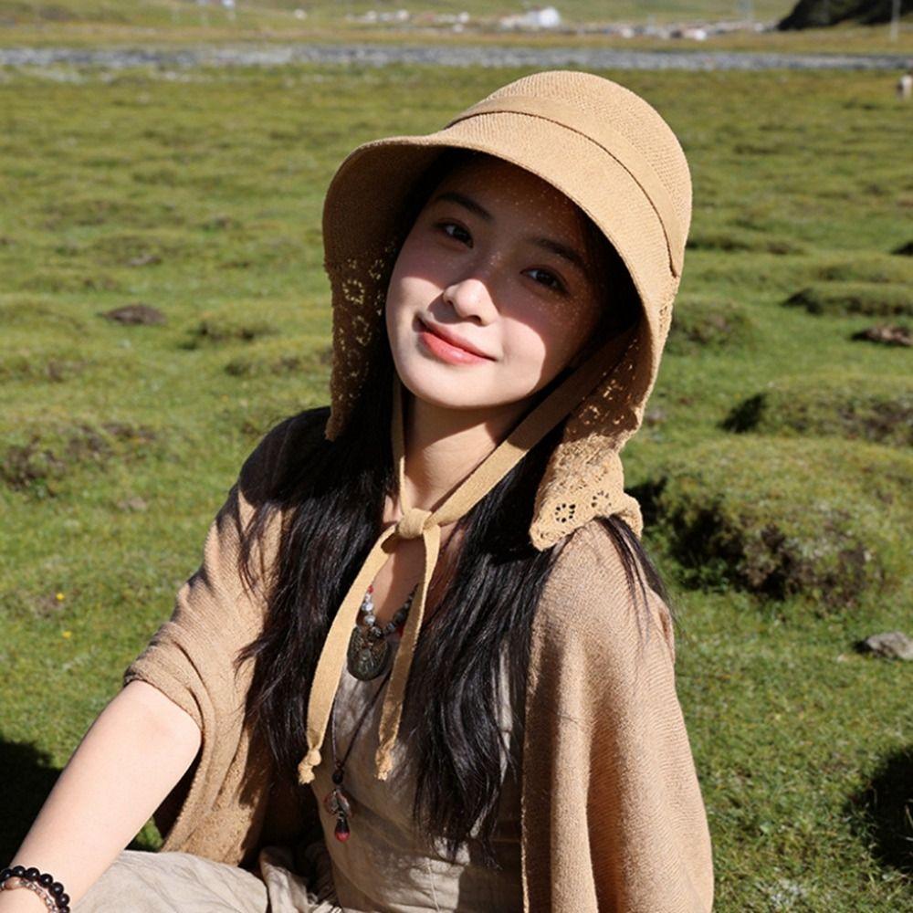 Breathable Weaving Fisherman Hat Foldable Beach Hat Korean Bucket Hat Women