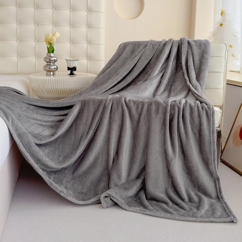 All-Season Luxury Flannel Blanket - Small, Double-Sided Fleece for Office or Home Use