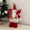 Yousheng Christmas Plush Doll Decoration Stuffed Standing Snowman/Santa Claus/Elk Figurine with Retractable Long Leg for Holiday Winter Home Table