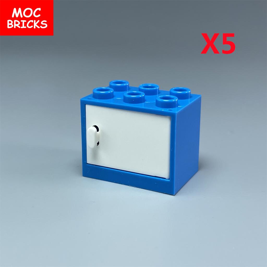 MOC Blocks Box Cupboard Container 2x3x2 Cabinets Assembles Particles 4532 4533 City House Construction Bricks Parts