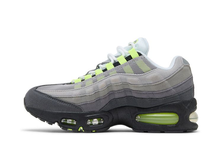 Детские кроссовки Nike Air Max 95 Big Bubble Неоновые (2026) (GS) Черный/Неоново-желтый/Холодный серый
